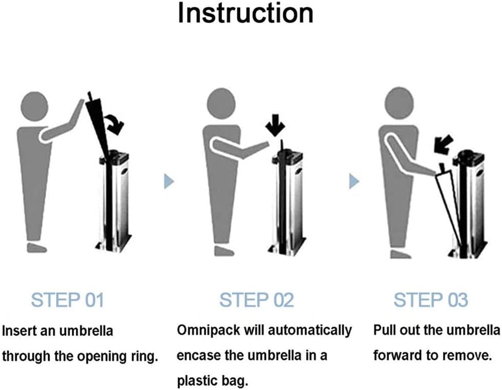 Umbrella Stand, Library Stainless Steel Automatic Umbrella Bag Machine, Double Head Wet Umbrella Bag Wrapper Commercial Umbrella Bag Machine, Umbrella Stand Indoor, with 1200 Umbrella Bags Umbrella St