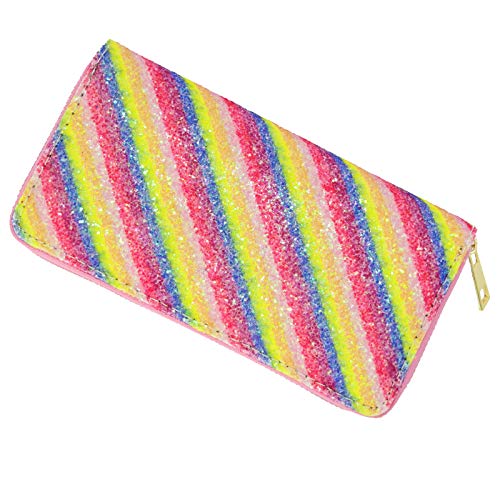 Chiclinco Trendy Women Glitter Rainbow Mermaid Long Wallets Zipper Purse Card Cell Phone Holder (Glitter 6)