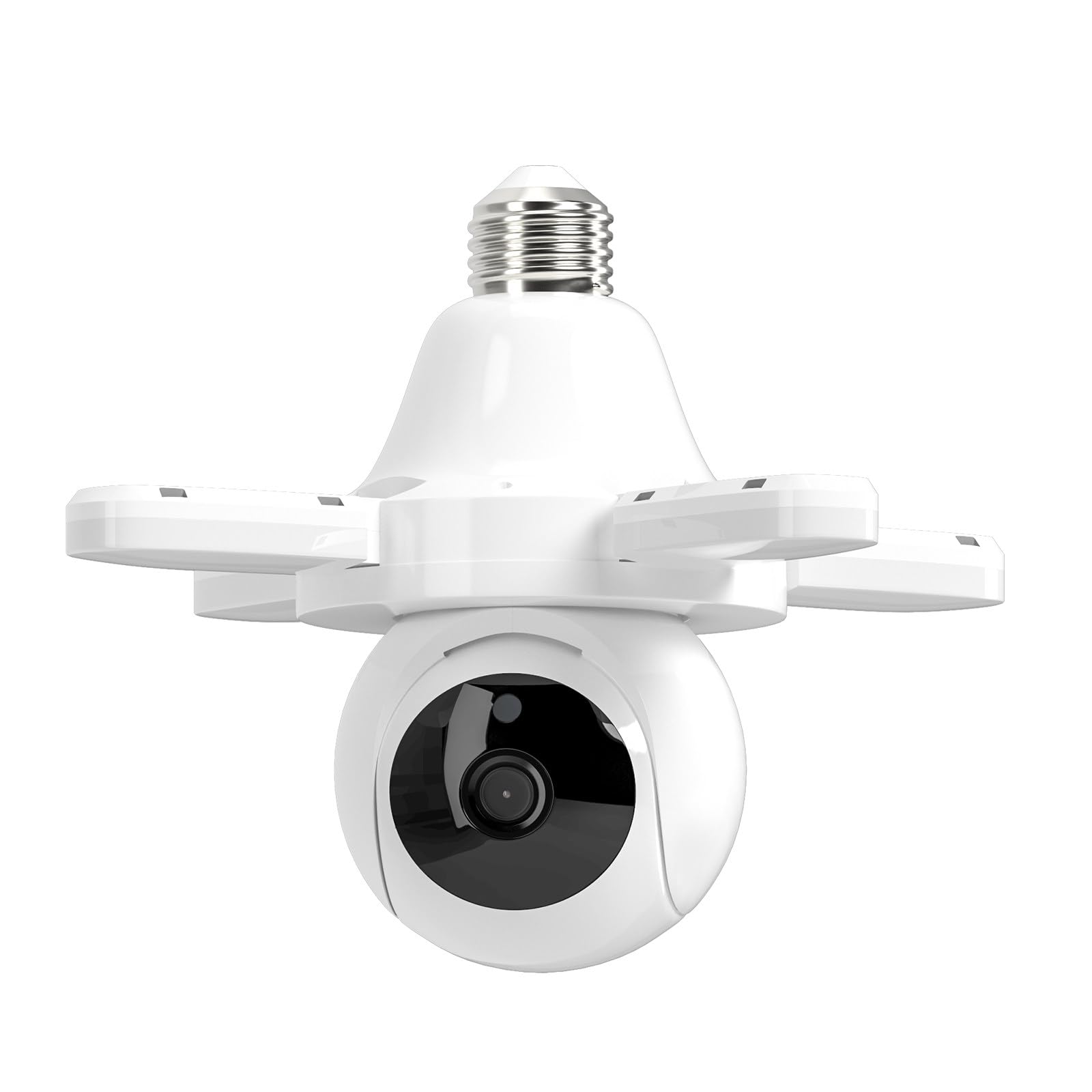 3MP Cámara Vigilancia WiFi Interior/Exterior, 355° PTZ Cámara Bombilla | Con Bombilla, Visión Nocturna Hasta 15 M, Audio Bidireccional,Autoseguimiento, Admite Tarjeta SD