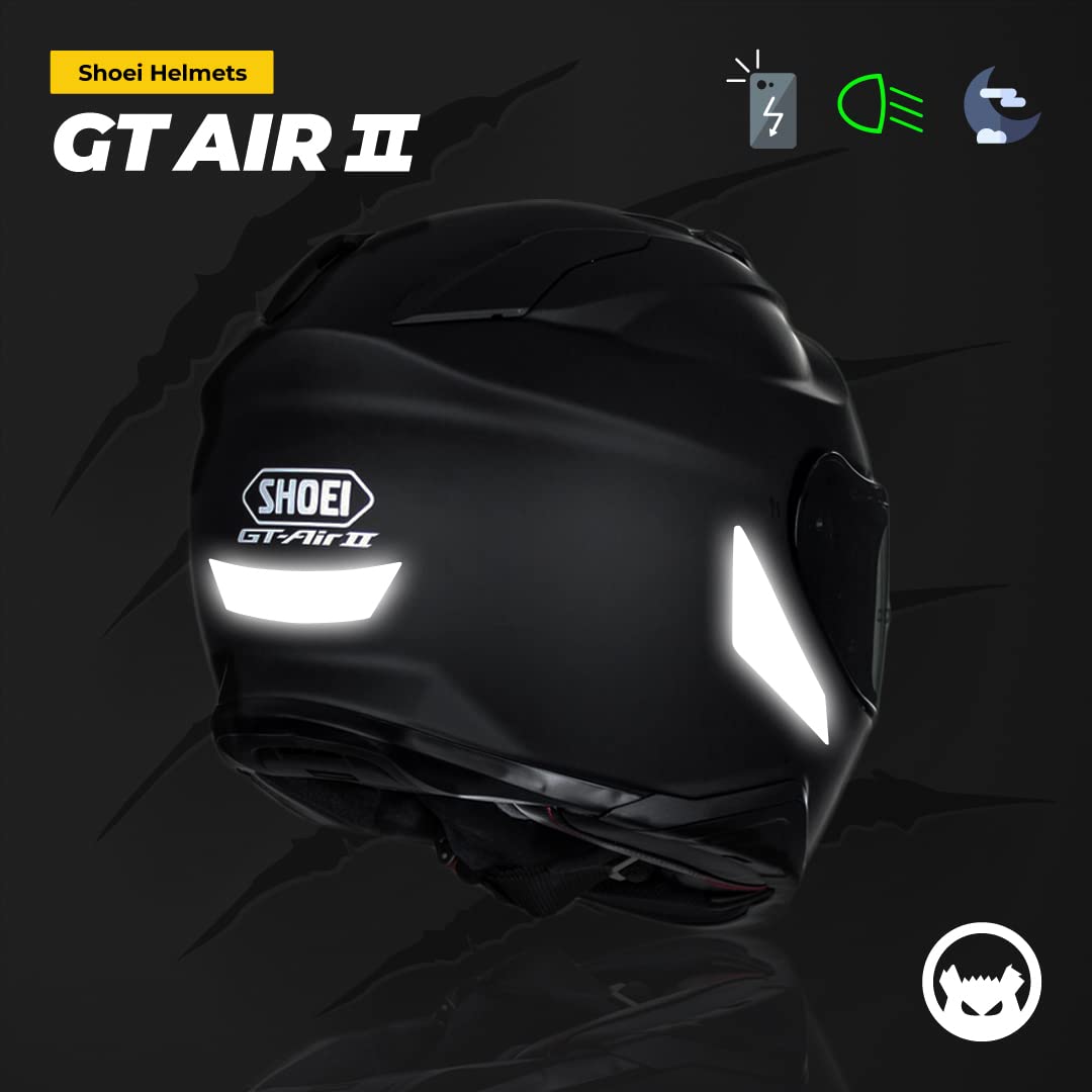 FYB Kit of 5 REPOSITIONABLE Reflective Stickers Compatible with SHOEI GT Air 2 and 3 Helmet, 3M Technology, White Automotive