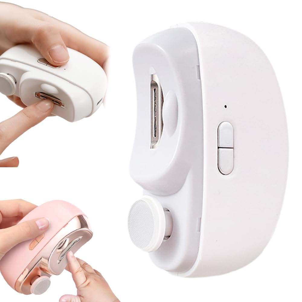 Cortaúñas eléctrico automático 3 en 1 con pulido, cortaúñas seguro con 2 velocidades ajustables, cortador de uñas para bebé, cortaúñas eléctrico recargable por USB para personas mayores, adultos,