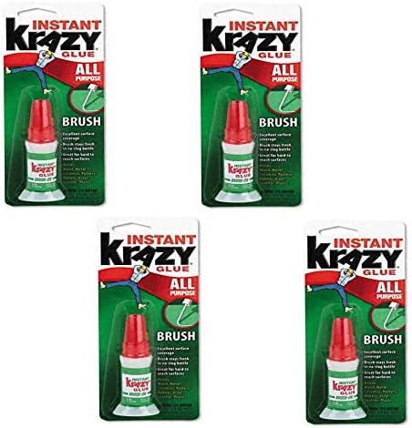 Krazy Glue KG92548R Brush-On Glue, 5 g Tube (Pack of 4)