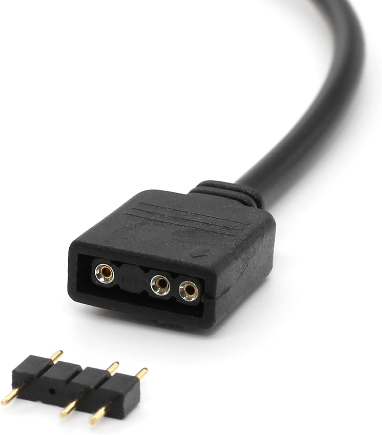 2-Pack ARGB Extension Cable,5V 3 Pin Addressable Female to Female RGB Extension Cable for Computer Chassis Fans/ARGB LED Lights, 11.8 Inches (1-4)