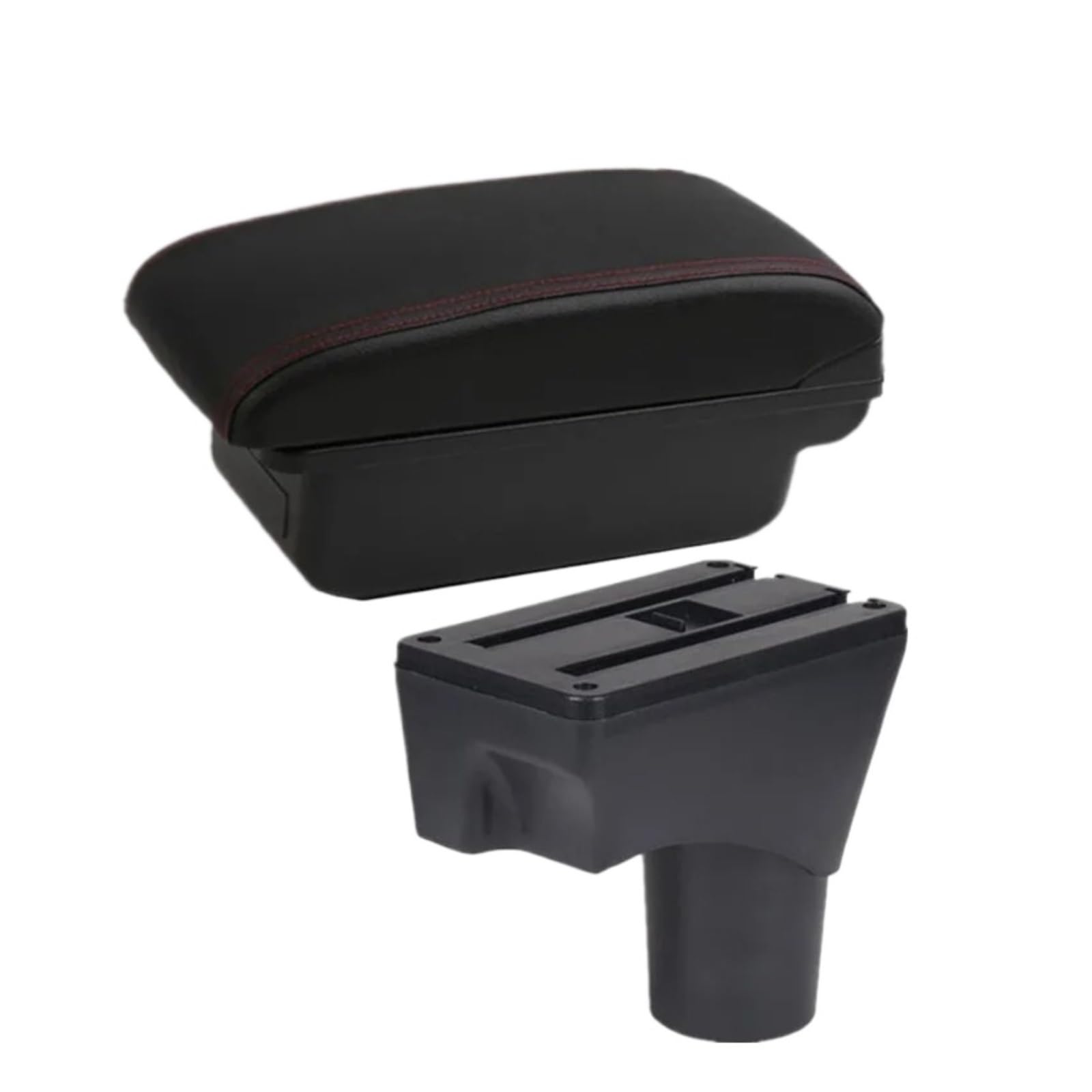 Umdjju A1 Black Red No Usb For Nissan For March For Micra For K13 For Mk4 Iv 2010-2023 Armrest Box Car Storage Interior Accessories Car Centre Console Armrest Box(A1 Black Red No Usb)