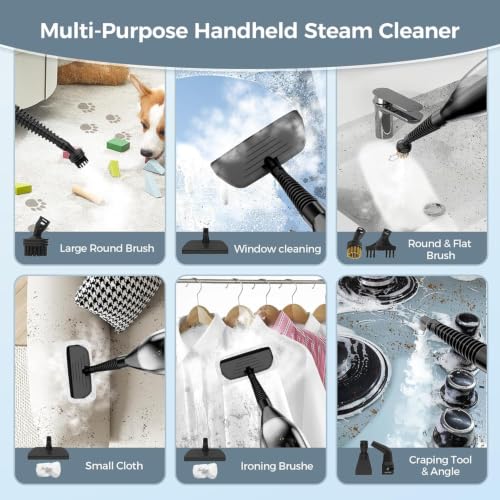 Image of Steam Mop, 12-in-1 Powerful Handheld Steam Cleaner Detachable Steam Mops for Floor Cleaning, 565ML Removable Tank, 23FT Power Cable, MultiPurpose Steamer for Hardwood, Tile, Grout, Furniture