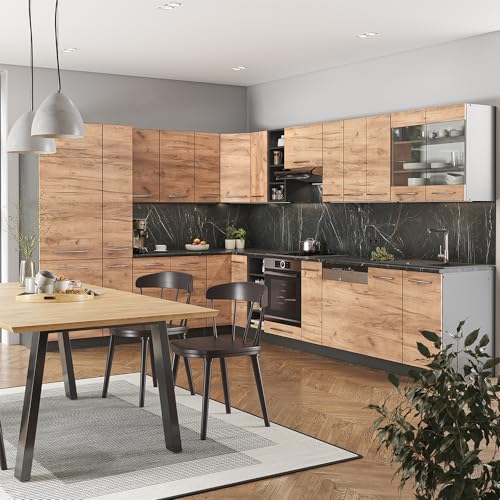 Vicco Cucina Angolare Completa Quercia Dorata/Antracite 347 X 257 Cm , Pl Rovere - 2