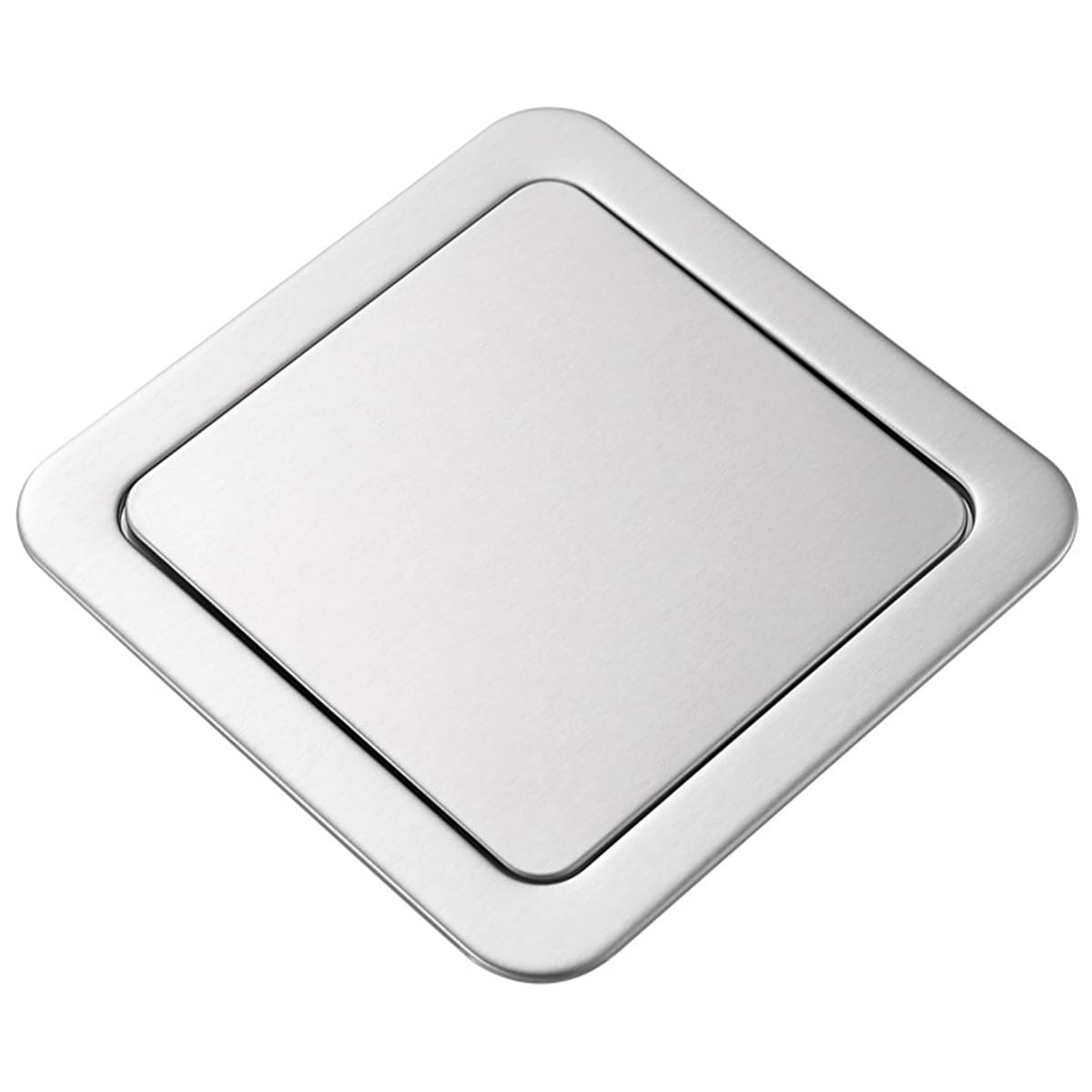 Recessed Trash Can Lid, Trash Can Lid Flap Cover Stainless Steel Counter Built-in Cupboard Bin Balance Swing Waste Lids