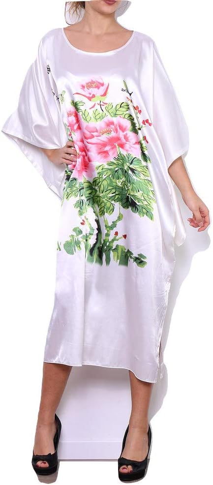 Secret Collection Womens Long & Short Kaftans Floral Ladies Maxi Dress, Oversized Nightwear