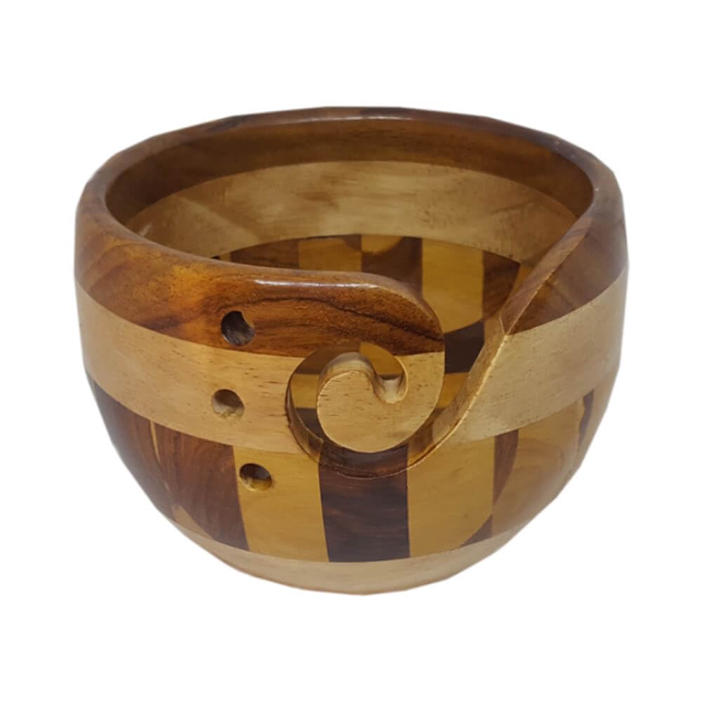 Scheepjes Multicolored Wooden Yarn Bowl, 14x9cm, for Knitting &amp; Crochet