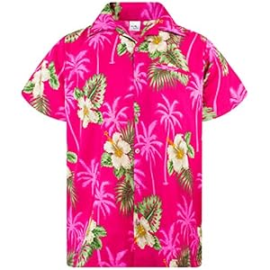 King Kameha Hawaiiaans Overhemd Hawaii-Overhemd Shirt Heren Korte Mouw Voorvak Hawaiian Afdrukken Kleine Bloem