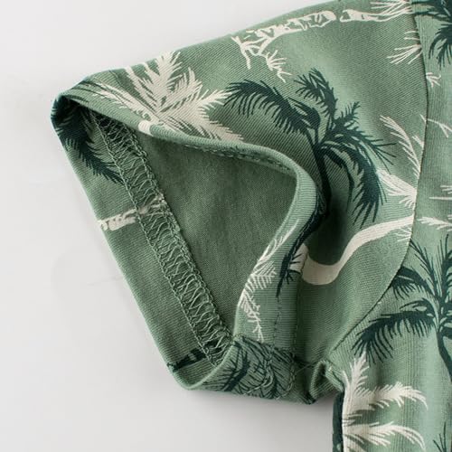 Image of Frogwill Toddler Boys Summer Clothes Hawaiian Jungle Animal Cotton T-Shirt and Poplin Short Outfit Set