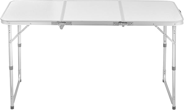 Aluminum Alloy Folding Table,4 Ft Folding Utility Table,Multipurpose Portable Aluminum Alloy Camping Desk with Carrying Handle,Picnic,Easy Storage 3 Fold