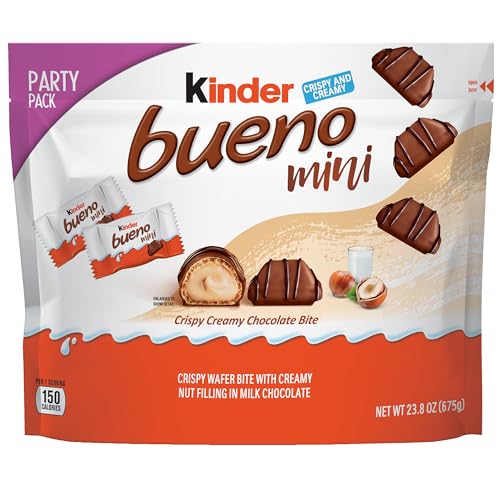 Image of Kinder Bueno Mini Chocolate Bites with Crispy Wafer and Hazelnut Cream, Individually Wrapped, Party Pack, 23.8 oz