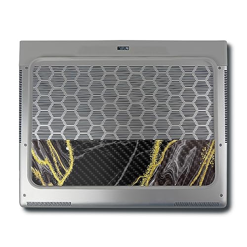 Image of MightySkins Carbon Fiber Skin Compatible with Alienware X16 R1 (2023) Full Wrap Kit - Black Marble Glitter | Protective, Durable Textured Carbon Fiber Finish | Easy to Apply | Made in The USA