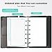 CAGIE A7 Binder 6 Ring Notebook with Dividers Refillable Planner Binder with Pockets, A5 Refill Paper Include Planning Square Ruled and Dotted Pages, 4.13 x 5.71 In, (Grey, A7 Hourly&Dot Page)