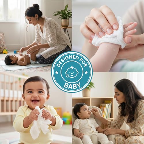 Image of Baby Wet Wipes with Lid - 328 Wipes (82 x 4 Packs) | Fragrance-Free, Alcohol-Free & Hypoallergenic | Extra Thick, Moisturizing & Gentle on Sensitive Baby Skin