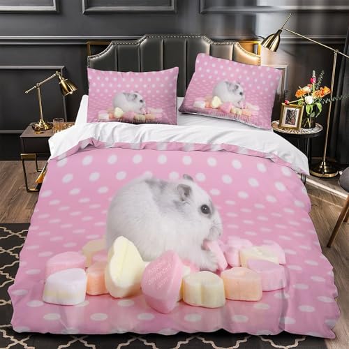 Housse de couette cochon d'inde 3D microfibre résistante parure de lit King durable - 2