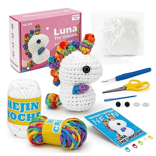 Crochet Kit for Beginners, Unicon Crochet Kits for Kids and Adults Include Rainbow Yarn, Videos Tutorials, Eyes, and Crochet Hook - Crochet Animal Kit, Beginner Crochet Kit - Gift for Birthdays
