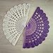 Handmade Lace Hand Fan, Halloween Goth Costume, Enchanting Victorian Hand Accessory, Photo Session Prop, Roleplaying, Spanish Wedding Mother of the Bride gift, Purple Bridal Folding Fan (Purple)