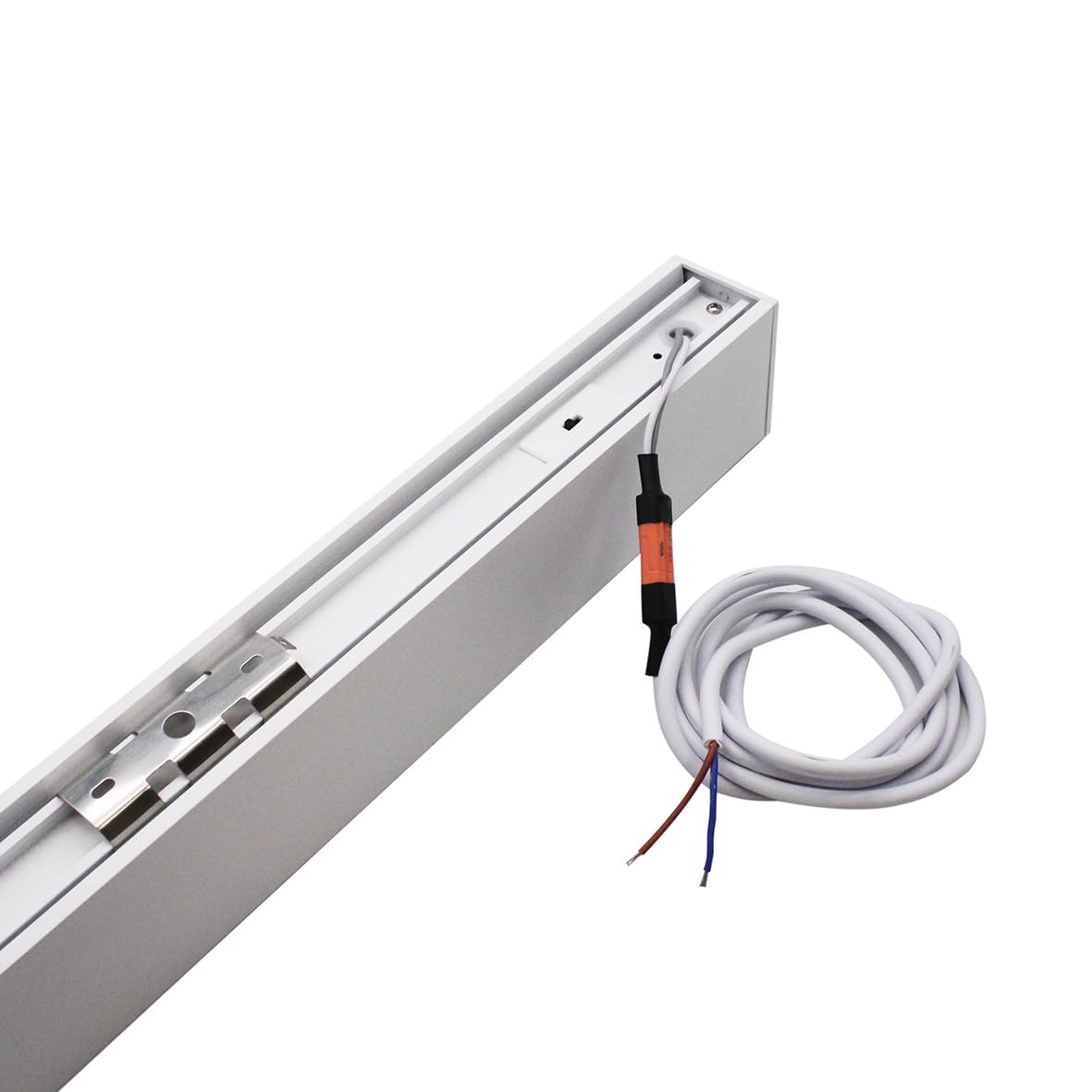 Plafoniera LED 48W 120x7x5cm Bianca da Sospensione con cavo acciaio Pi-17-48W