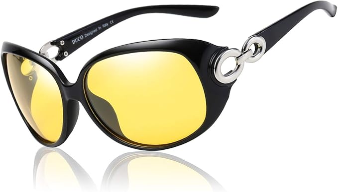 Amazon Duco サングラス レディース 夜間 ドライブ用 運転用 サングラス 偏光サングラス イエローレンズ Sunglasses Women 運転用 夜用サングラス おしゃれ 小顔 12y サングラス 通販