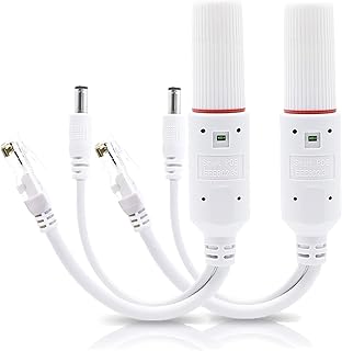Active 48V to 12V Waterproof PoE Splitter Adapter, IEEE 802.3af Compliant 10/100Mbps, Outdoor Power Over Ethernet Splitter, for Surveillance IP Camera, Wireless AP and VoIP Phone(White, 2-Pack)