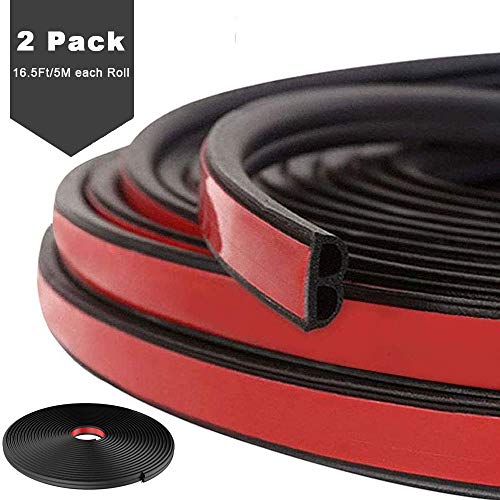 Zcintert Car Weatherstrip 2 Pack, Universal Self Adhesive Auto Rubber Weather Draft Seal