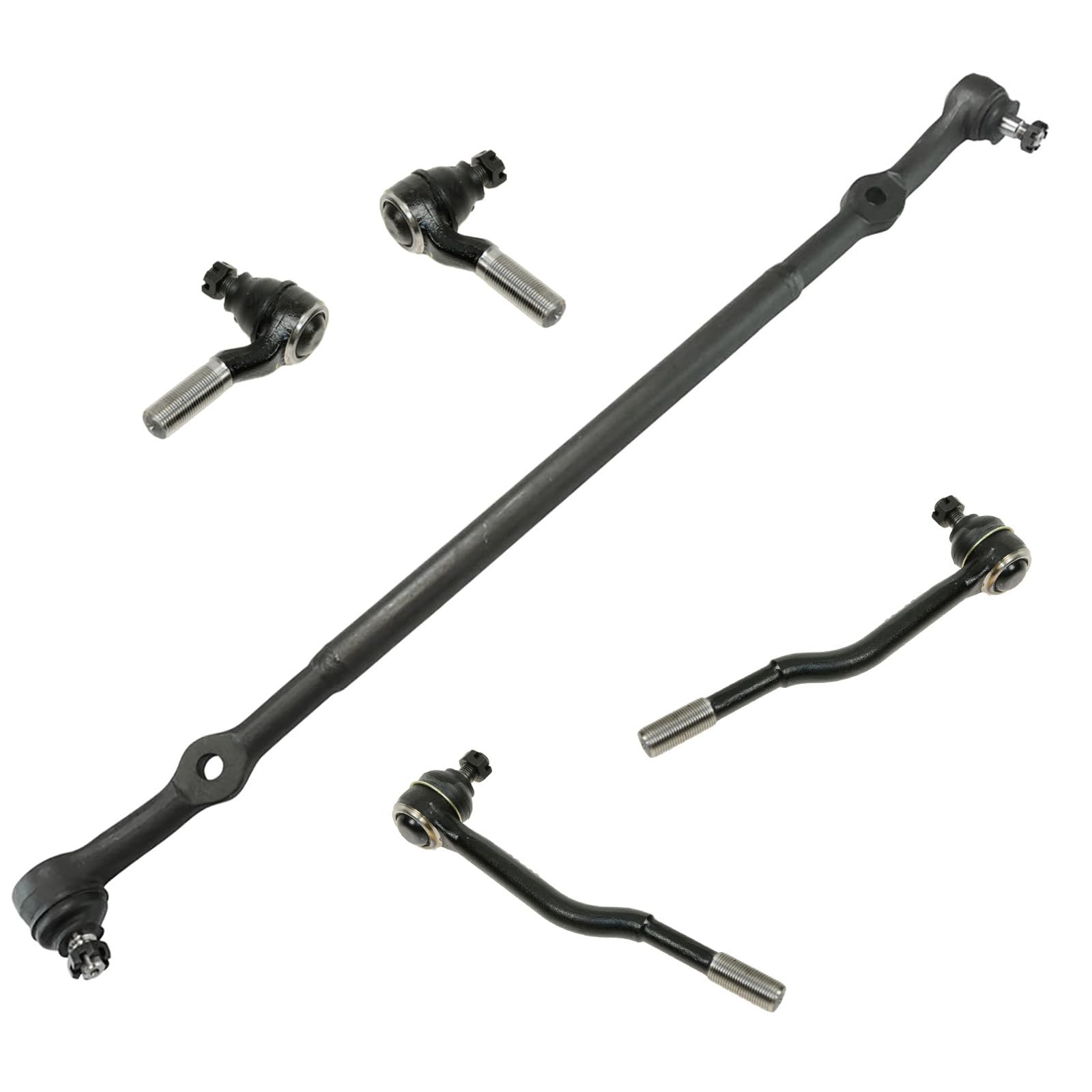 TRQ Front Driver & Passenger Side Steering Kit Center Link Tie Rod Compatible with 1998-2004 Nissan Frontier