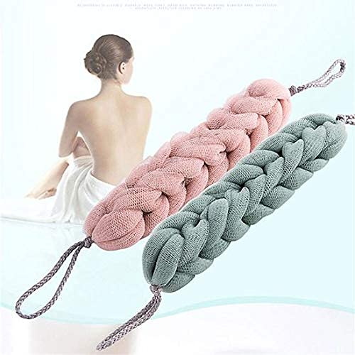 ELECSA? Back Bath Sponge Shower Body Exfoliating Strap Flower Mesh Net Shoulder Scrubber Long Sponge Shower Body Wash Brush Foaming|Bath Brush Sponge & Scrub 2pcs-image-32