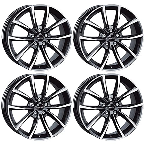 4 complete winterwielen Astana 7x17 ET 45 5x112 zwart gepolijst met 215/65 R17 99H Michelin Alpin 5 M+S 3PMSF - Image 6