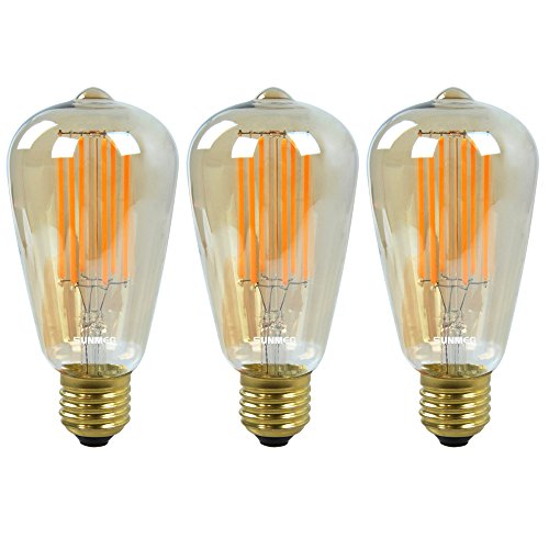 Sunmeg ST64 Ampoule à filament LED 8 W 3PACKS Cover