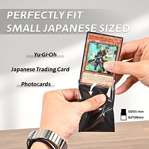 Zlca Card Sleeves For Japanese Game Cards (200Ct), Matte Black Card Sleeves For Standard Sized Trading Yu-Gi-Oh Digimon Playing And Photo Cards 62 * 89Mm (B-Black-1) #TOP3