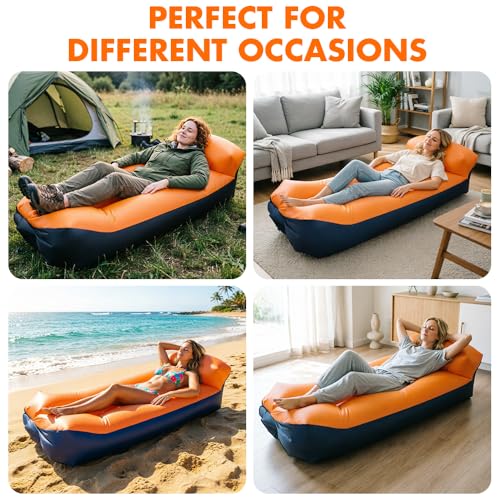 Sofá de aire portátil para camping y senderismo con diseño antifugas 7