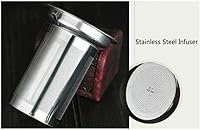 Vista 2 de Tetera de vidrio infusor de acero inoxidable, hervidor de vidrio de borosilicato, tetera de hojas sueltas, olla cuadrada (32.1 fl oz/32 oz)