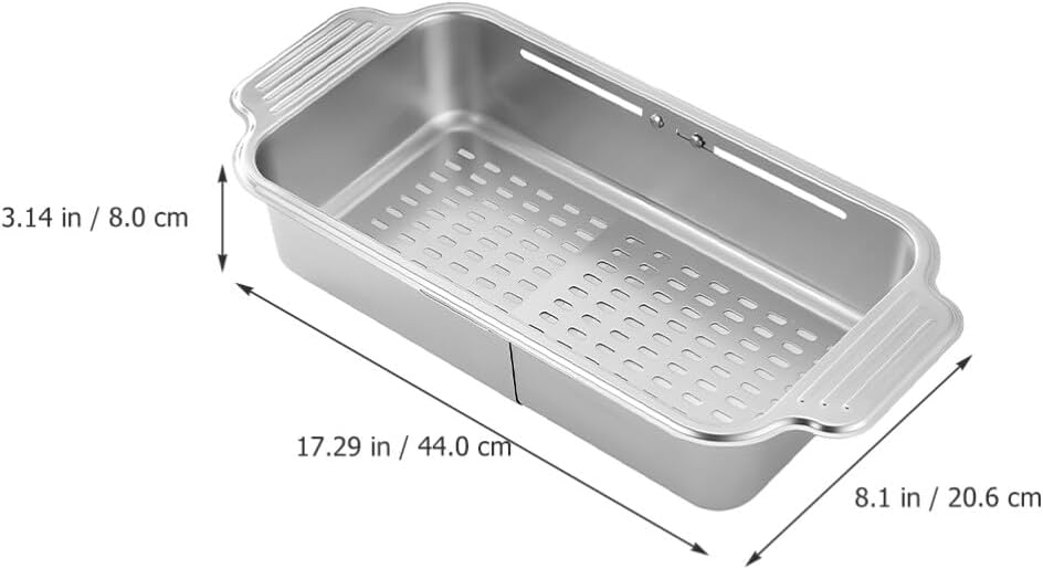 Extendable Sink Strainer Basket Kitchen Colander for Washing Vegetables Fruits and Draining for Standard Sinks