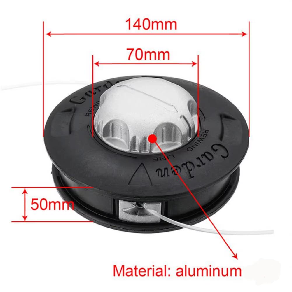 Bobina M10 con Testa bombata in Nylon e Alluminio con 2 Fili per decespugliatori compatibili con i Modelli a Corda universali