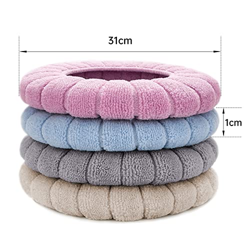 Dreamark 4 stück Toilettensitzbezug Waschbar WC Sitzwärmer weiche Toilettenkissen WC Deckelbezug um die Klobrille im Winter warm zu bleiben Toilettensitzabdeckung universal dehnbar für Zuhause Büro – Bild 3
