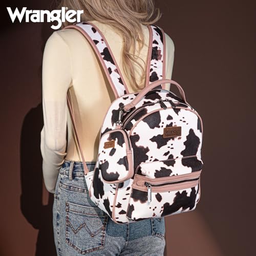 Image of Montana West Wrangler Cow Print Backpack Cute Daypacks Large Bookbag Purse for Women WG133-8603PK