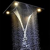 pomme de douche pluie cascade Ensemble de douche à LED de 78,7 cm - Design classique - Quatre types de pluie