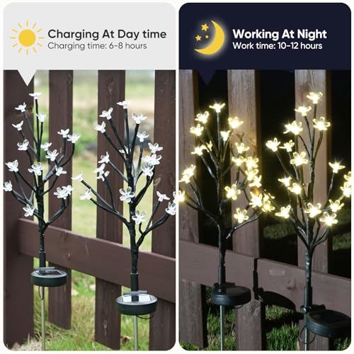 Iueecen IU001 Solar Flowers Lights Garden Decor, Solar Garden Lights Outdoor Decorative,2Pack 40Led Solar Lights Outdoor Garden Waterproof Fairy Lights thumb #2