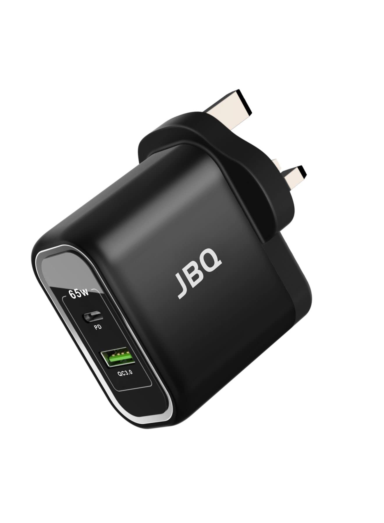 JBQ PD45W Fast Charger with PD+QC3.0 Ports, USB-C and USB-A Output, AC100V-240V Input, 45W Max Total Power, for Efficient Charging of Smartphones, Tablets, and More