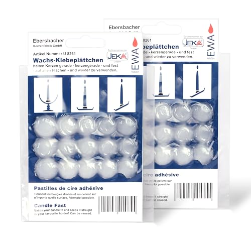 30er Wachsplättchen Set für Kerzen – Hält Kerzen gerade, fest und sicher, wiederverwendbar...