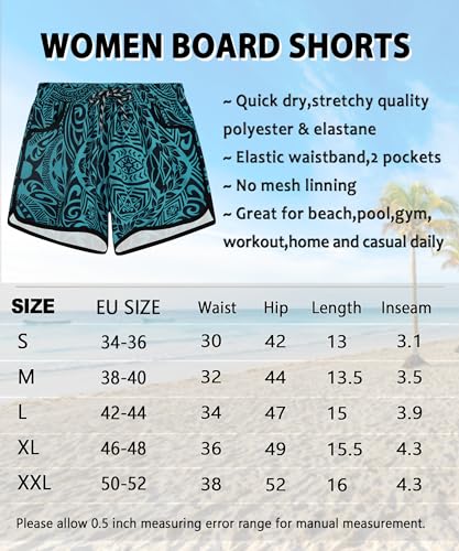 APTRO Damen Badeshorts Strandshorts Boardshorts Badehose Wassersport UV Schutz Sommer Sport Shorts Bohemia WS286 L 6