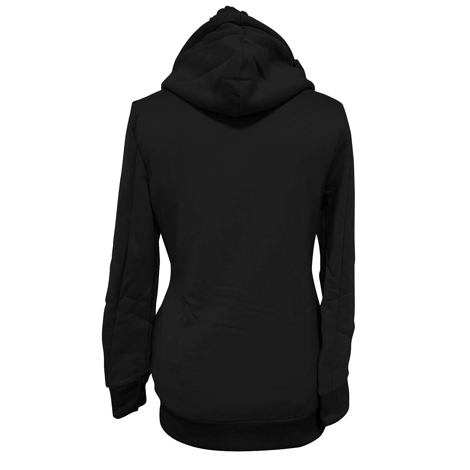 Generisch Kapuzenjacke Damen Lang Schlanker Rollkragen-Kapuzenpullover Wintermantel Mit Reissverschluss Winterjacke Mit Taschen Damenmantel Einfarbig Damen-Jacken Langarm Übergangsjacke Locker Casual