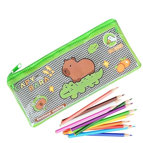 Xinhuju Estuche para lápices Capybara - Hechizo DASS Estuche compacto y portátil, organizador de escritura lindo para la escuela, la oficina y los estudiantes, Cocodrilo Capybara, ver descripción, Ver