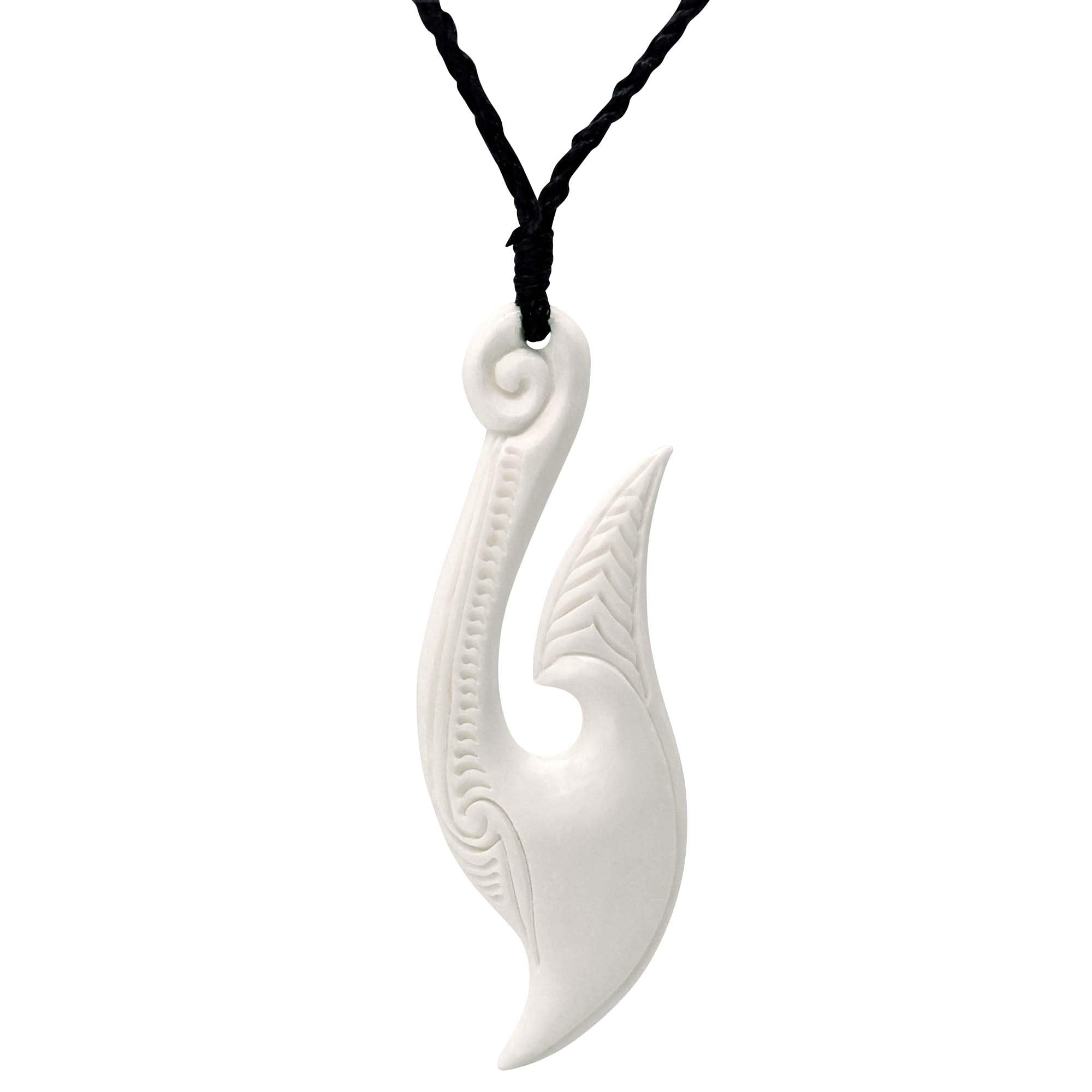 81stgeneration Ciondolo Hei Matau Maori In Osso Intagliato A Mano – Collana Uomo E Donna Con Cordino