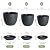 UOUZ 12/10/9 Large Modern Plant Pots, Plastic Planters with Drainage Holes and Saucers for Indoor Outdoor Plants Flowers, Black with Green Speckles