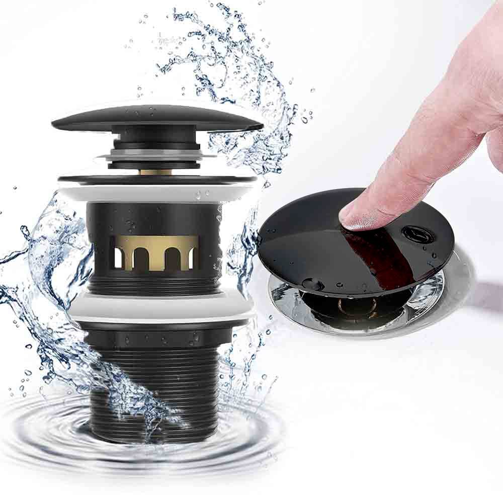 Scarico Lavabo Universale GRIFEMA Con Troppopieno - Cromato, Per Fori Standard