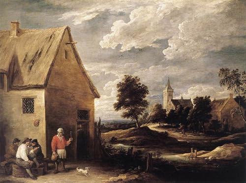 Art Tableau Scène de village de David le Jeune Teniers pour une décoration de salon chaleureuse