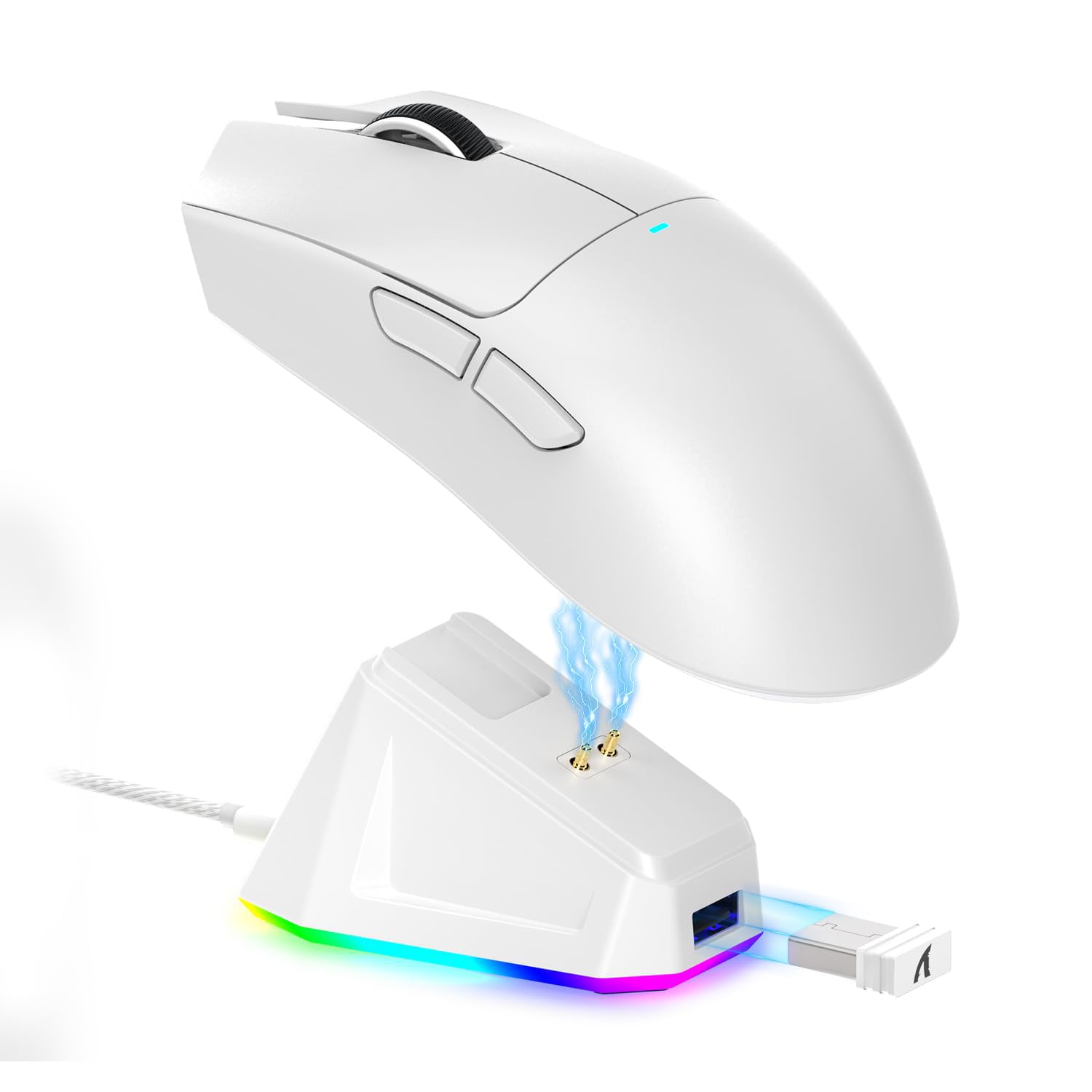 X11 Lightweight Wireless Gaming Mouse with RGB Charging Dock, Tri-Mode: 2.4G/USB-C Wired/BT, Up to 22K DPI, PAW3311 Optical Sensor, HUYU Switch, 5 Programmable Buttons for PC/Mac
